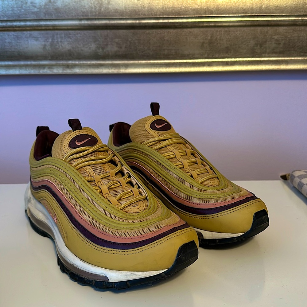 Nike gold tan air max 97 sneakers trainers